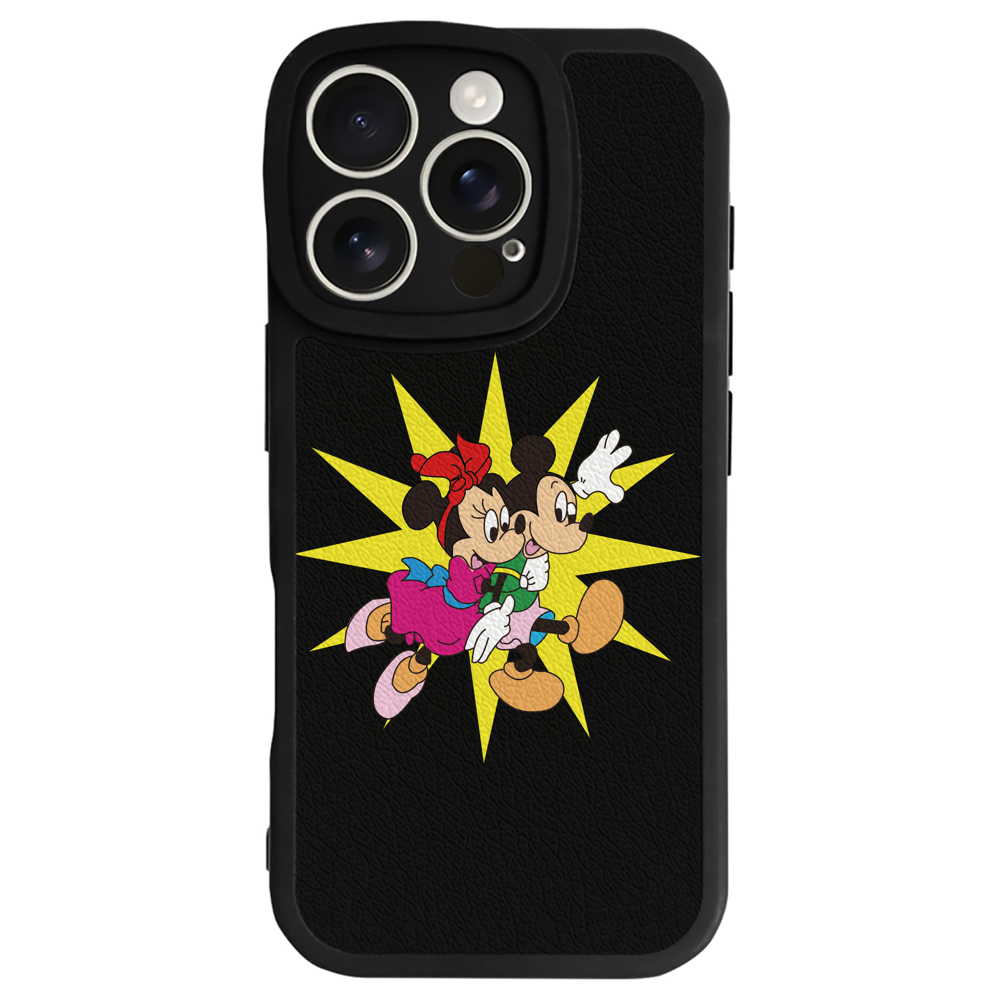 （画像用） ミッキーマウス Mickey Mouse 【iPhone 16シリーズ対応】シリコンスマホケース（レザー調） 材質：シリコン